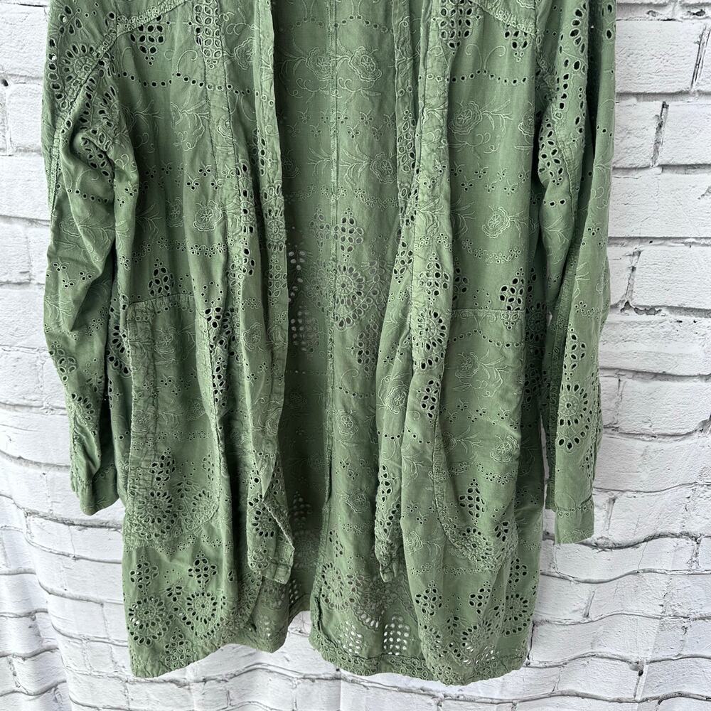 Preowned Sundance Moonlight Eyelet Jacket Boho Cardigan Open Front Sz XL Cotton - Picture 5 of 12
